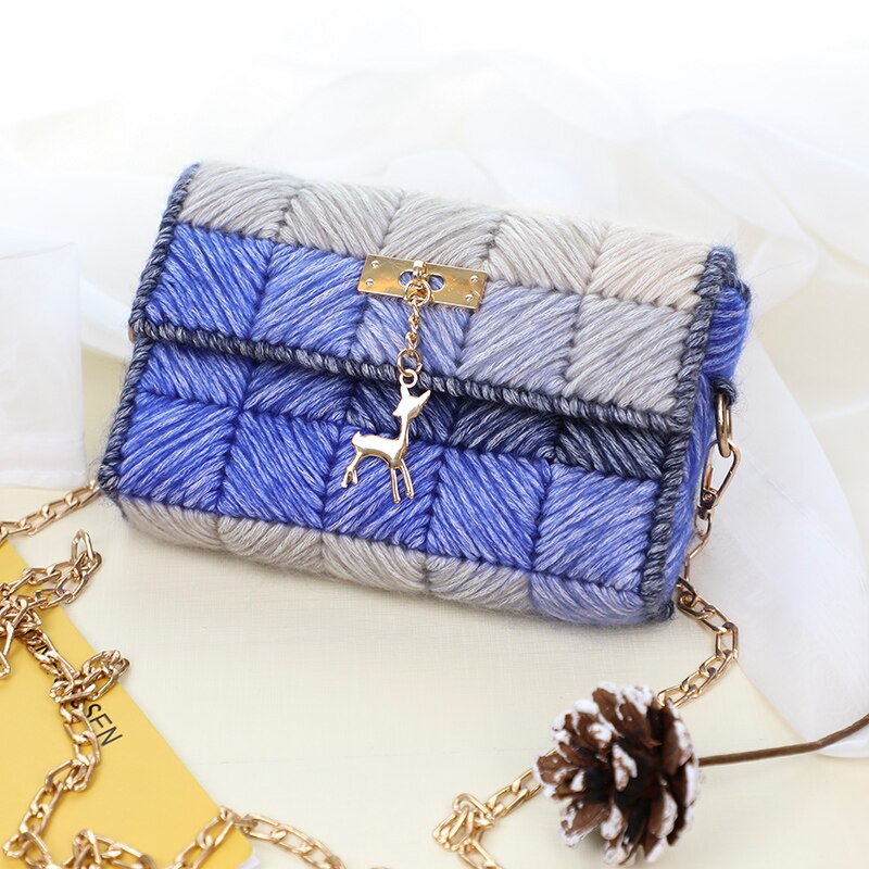 Wol Hand-Geweven Zak Opbergtas Decoratieve Gehaakte Diy Materiaal Pakket Accessoires: 10