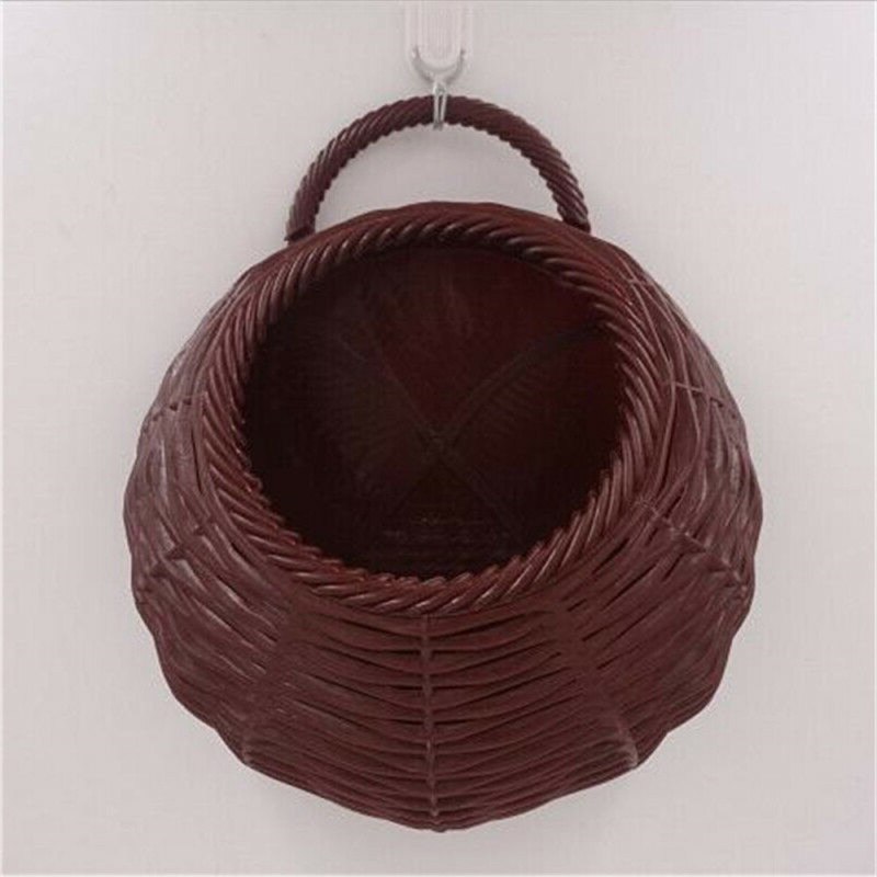Panier de fleurs mural de jardin grande taille panier de fleurs en rotin fait main pot de fleurs en osier rustique nid d'oiseaux pot suspendu