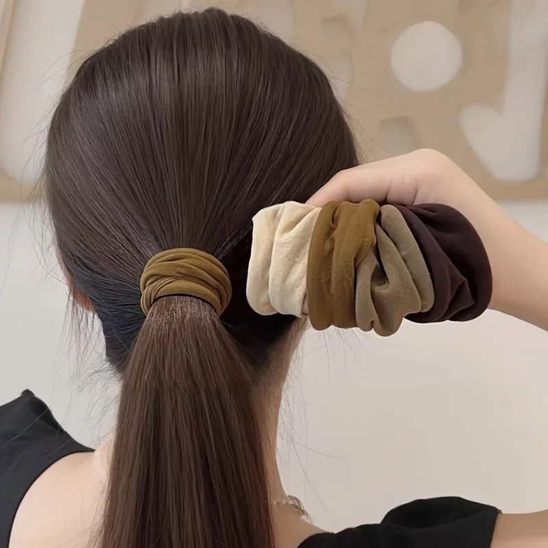 Juego de 4 cuerdas para el cabello gruesas y ensanchadas para mujer, coleteros, lazos para el cabello, bandas de goma, accesorios para el cabello de de Corea