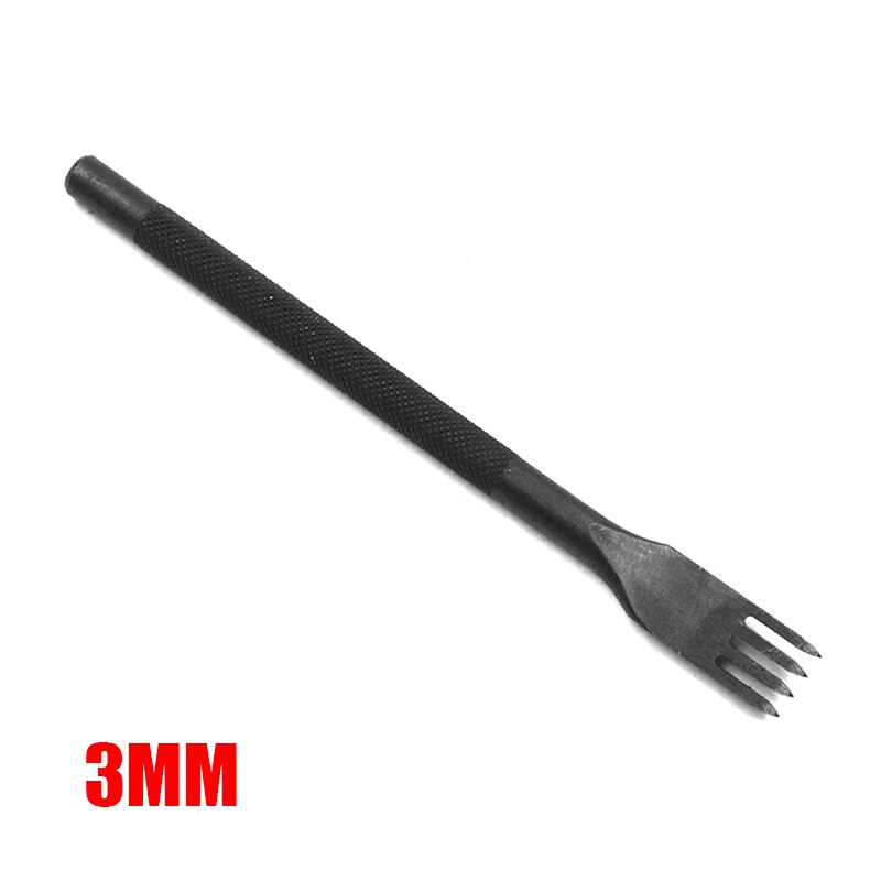 3mm Stainless Steel Flat Chisel Leather Craft Tools Hole Punch Kit DIY Tool 1 Prong/2 Prong/4 Prong/6 Prong Punching stitch fork: 4 Prong