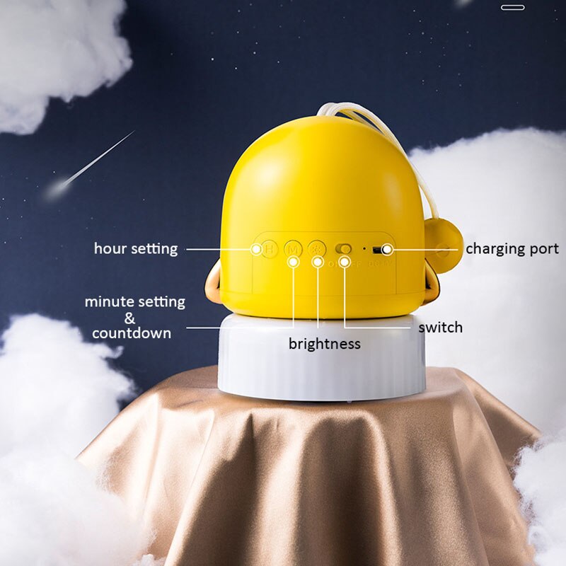 Cute Desk Clock for Children with Romantic Projection and Night Lights for kids Room Hand Clock Kitchen Countdown Timer