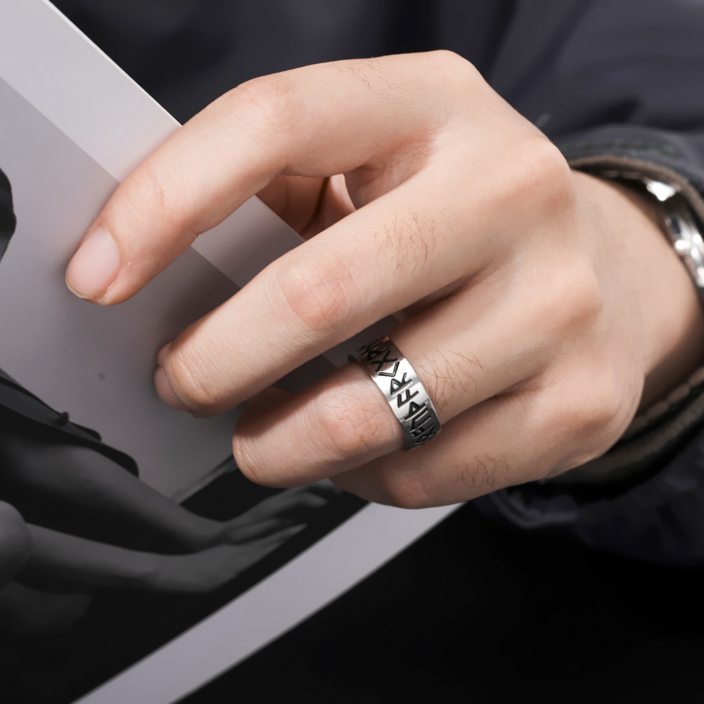 LIKGREAT Nordic Viking Rune Ring per uomo donna Vintage Retro anelli da dito in acciaio inossidabile amuleto coppia gioielli regalo
