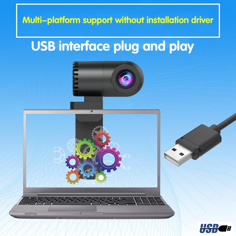 Webcam 1080P Hd Computer Camera Usb Met Microfoon Driver-Gratis Webcam