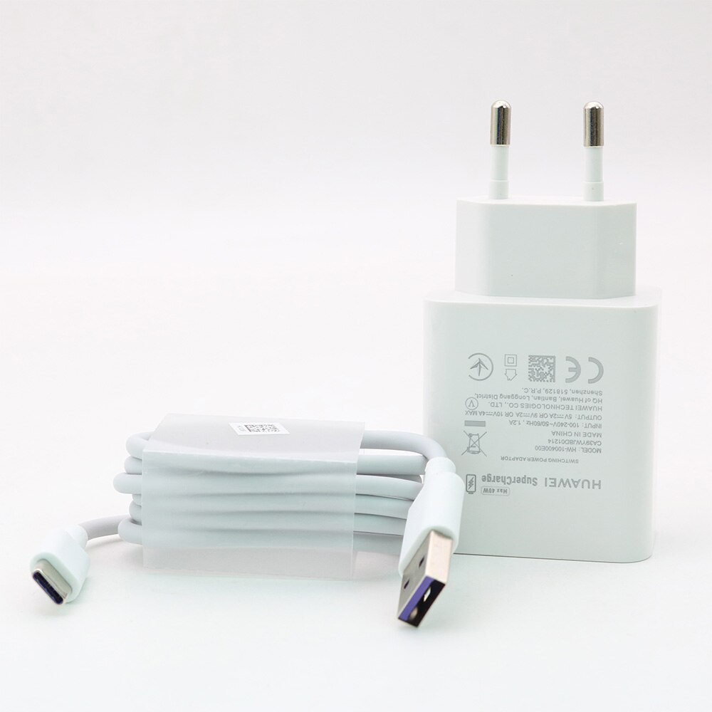 Originele Huawei Fast Charger 40W Supercharge Type C Kabel Voor Huawei P30 P40 P10 P20 Pro Lite Mate 9 10 Pro Mate 20 V20