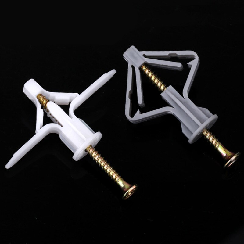 Plastic Toggle Anchor with m4 Screw, 20pcs, for Curtain, Plasterboard, Hollow Wall Plug, Aircraft Accessories, Expansion Bolt