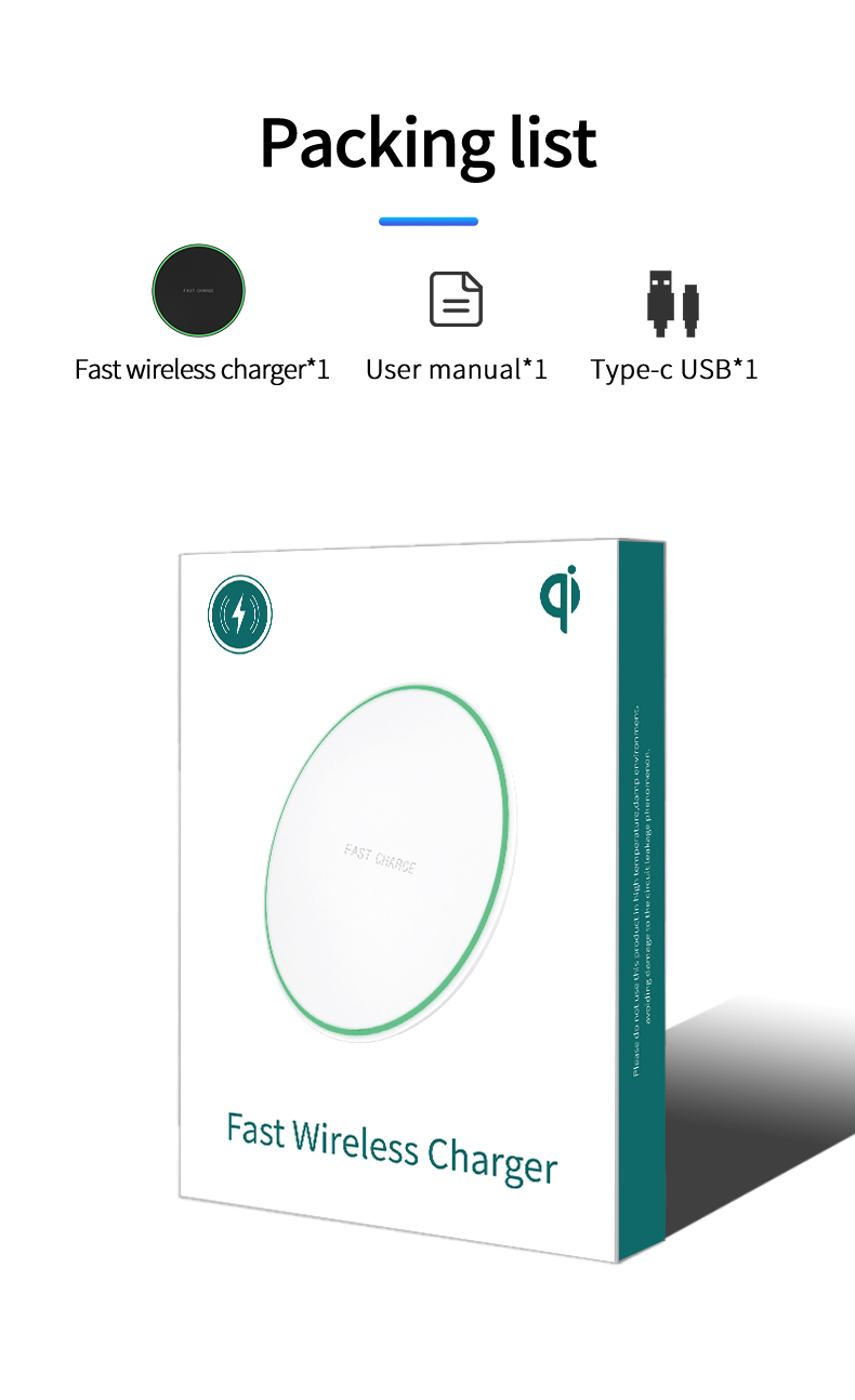 Fast charging pad 10w qi fast wireless charger stand for iphone 13 12 11 HuiWei Samsung s10