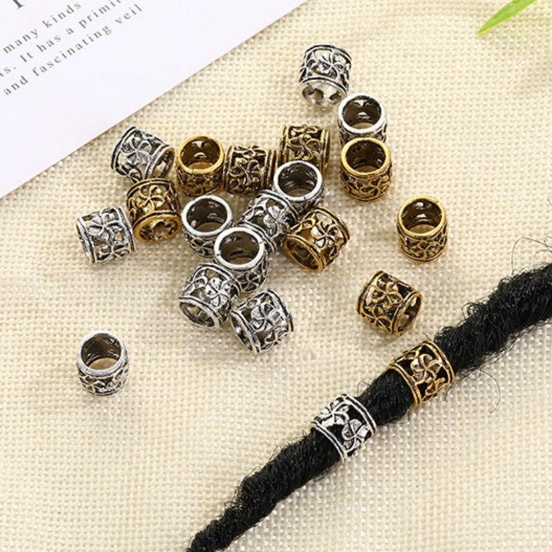 5Pcs Metal Hair Braider Rings Beads Cuffs Tubes Charms Hair Styling Tool Dreadlock Dread Hair Braids Decoration Accessories