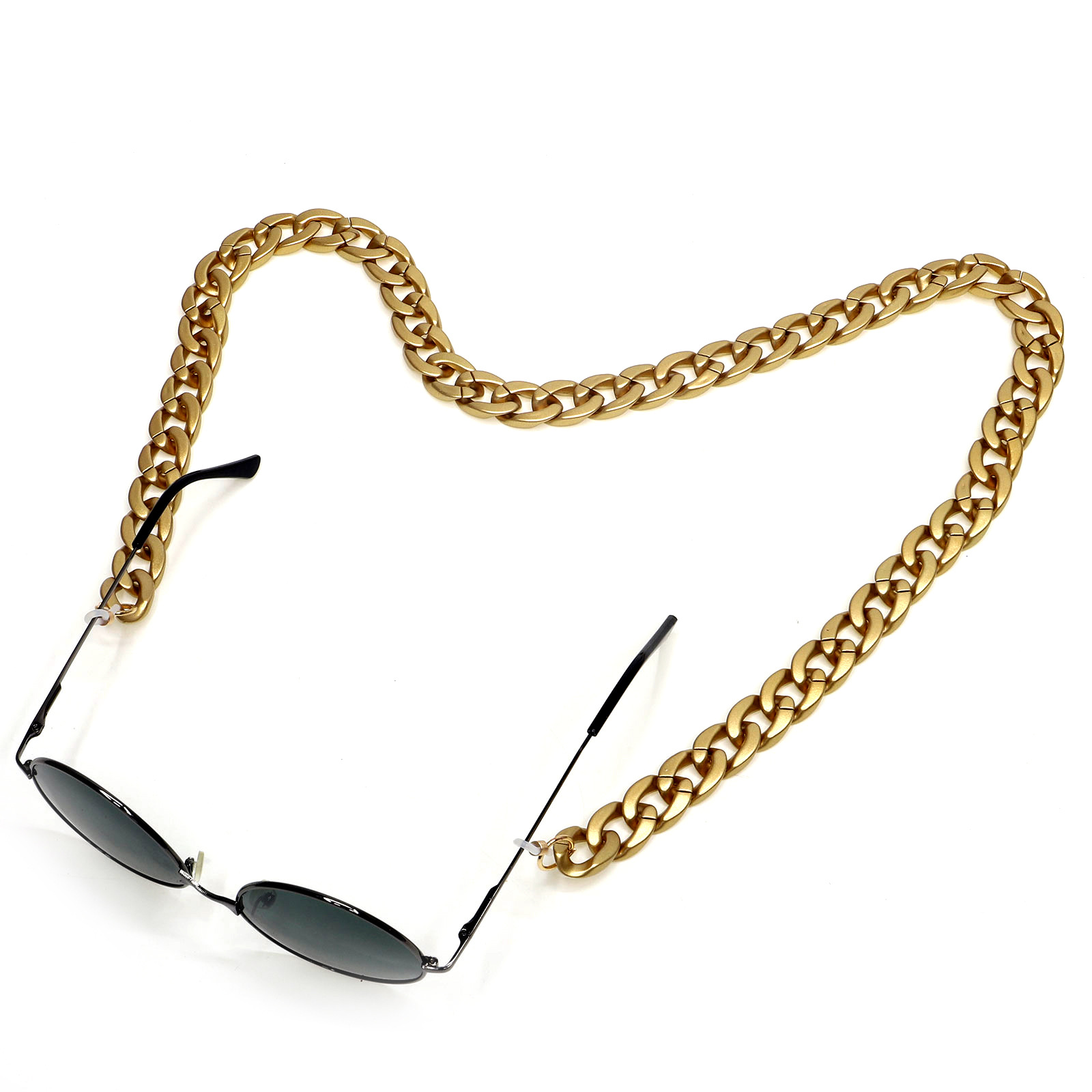 70CM Punk Gold gefrostet Acryl Lesebrille Hängen Hals Kette Sonnenbrille Kette Brillen Band Woemn Gläser Zubehör