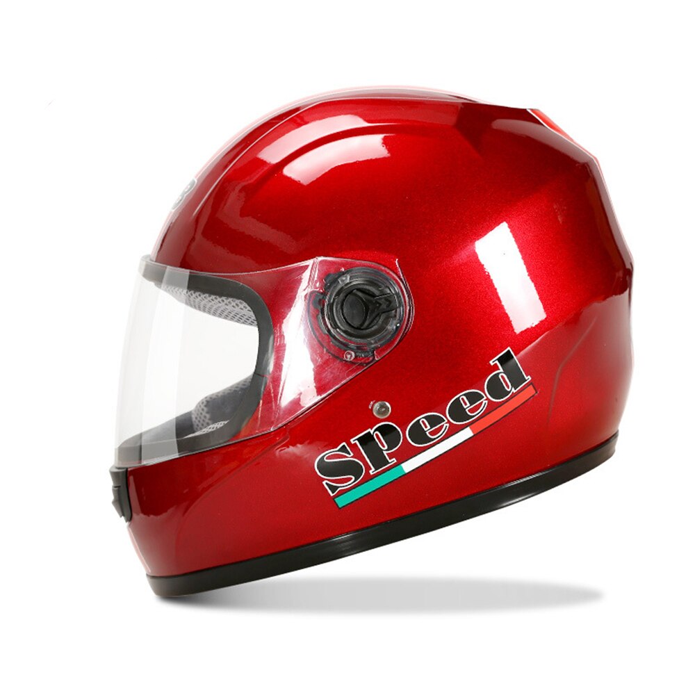 Motorcycle Full Face Helmets Electric scooter helmets Cycling helmet ABS Speed Motorbike Protective Cap Warm Winter Helmet: red