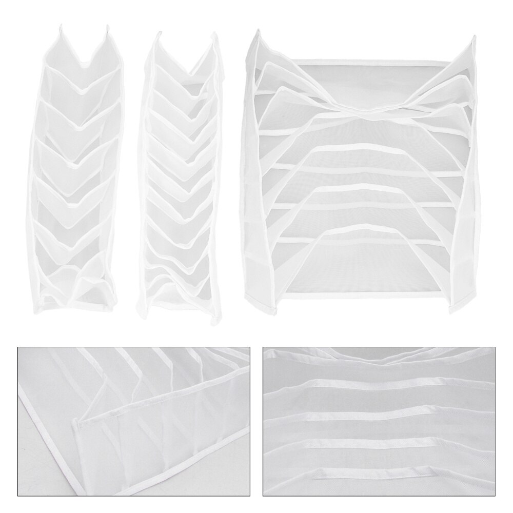 1 Set/3pcs Compartments Clothes Storage Box Closet Drawer Dividers Organizer: White