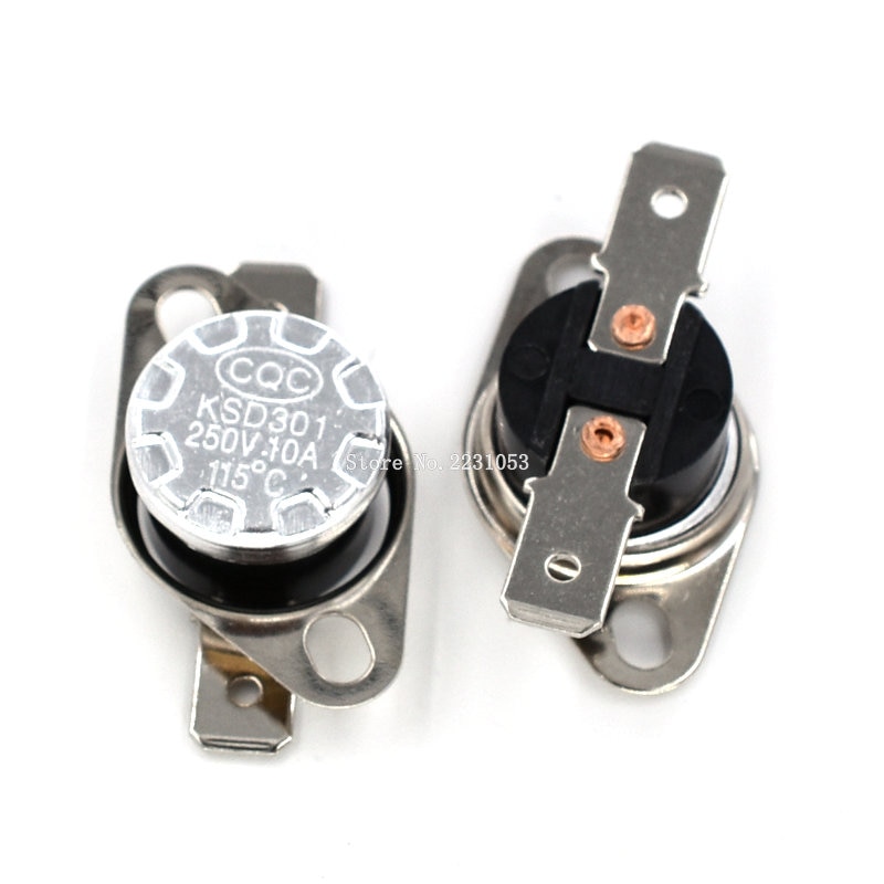 Capteur de Thermostat, 2 pièces normalement ouvert, KSD301 10A, 250V, 40-135 degrés, bakélite KSD-301, interrupteur de température 50 60 65 70 75 80 90 100