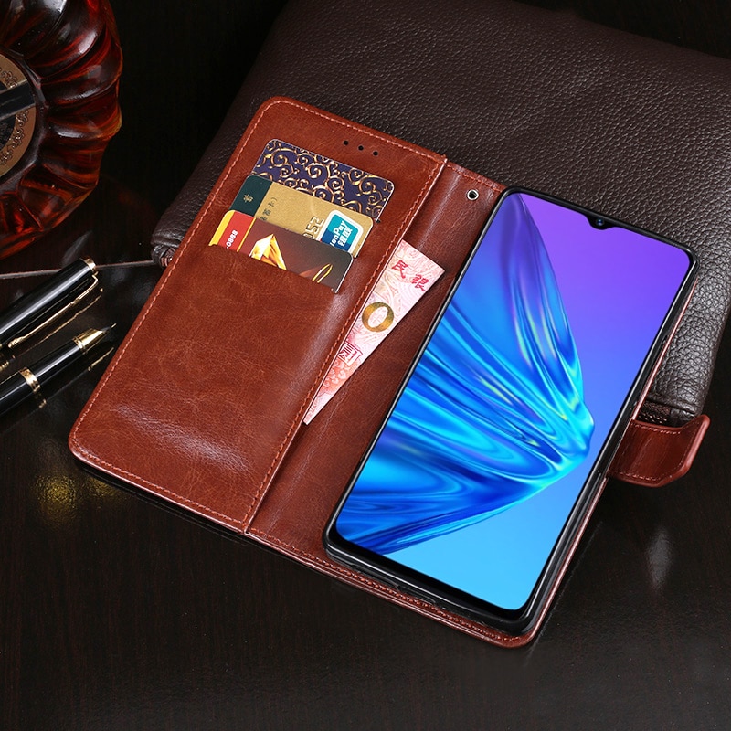 Für OPPO Realme 5 Fall Brieftasche Flip Business Leder Fundas Telefon Fall für Realme 5 RMX1911 Abdeckung Capa Zubehör