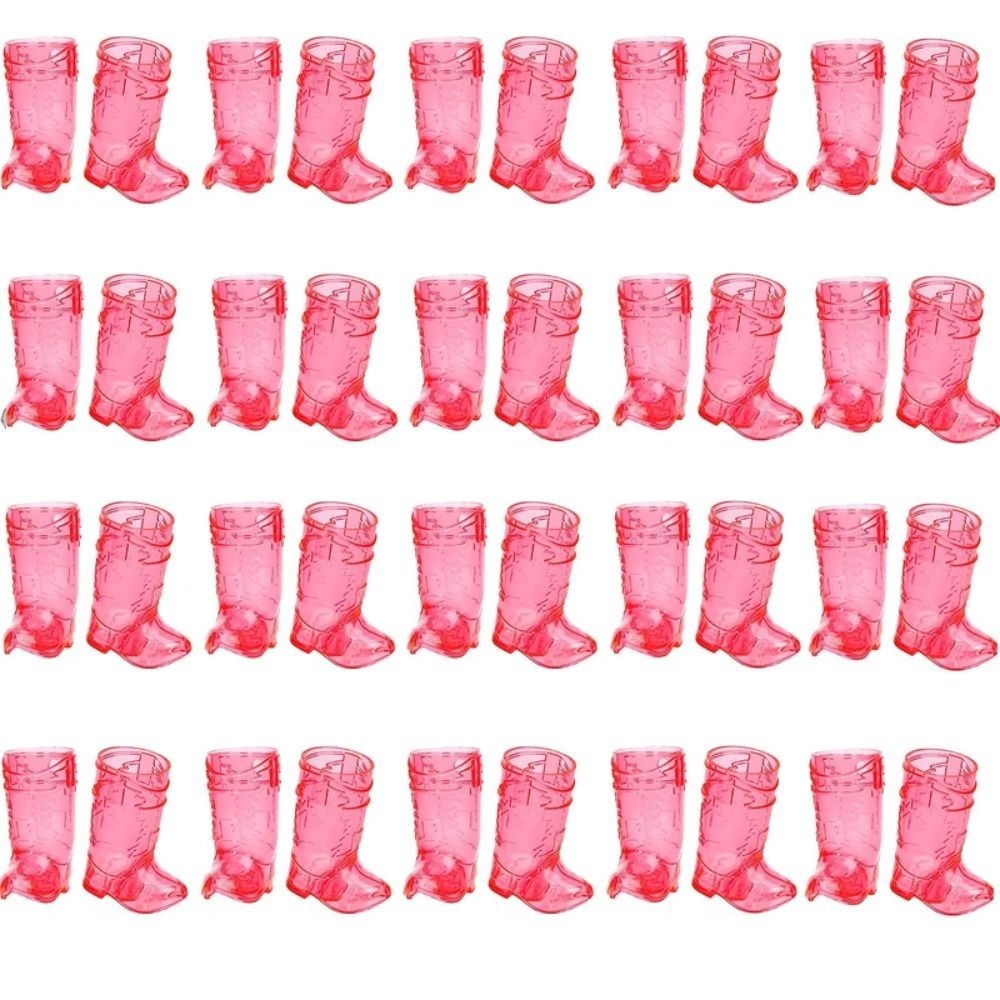 1/10 stk. 1 oz mini cowboystøvelglass, gjennomsiktige plastglass, drikkekopper, utdrikningslag: Lysegrå