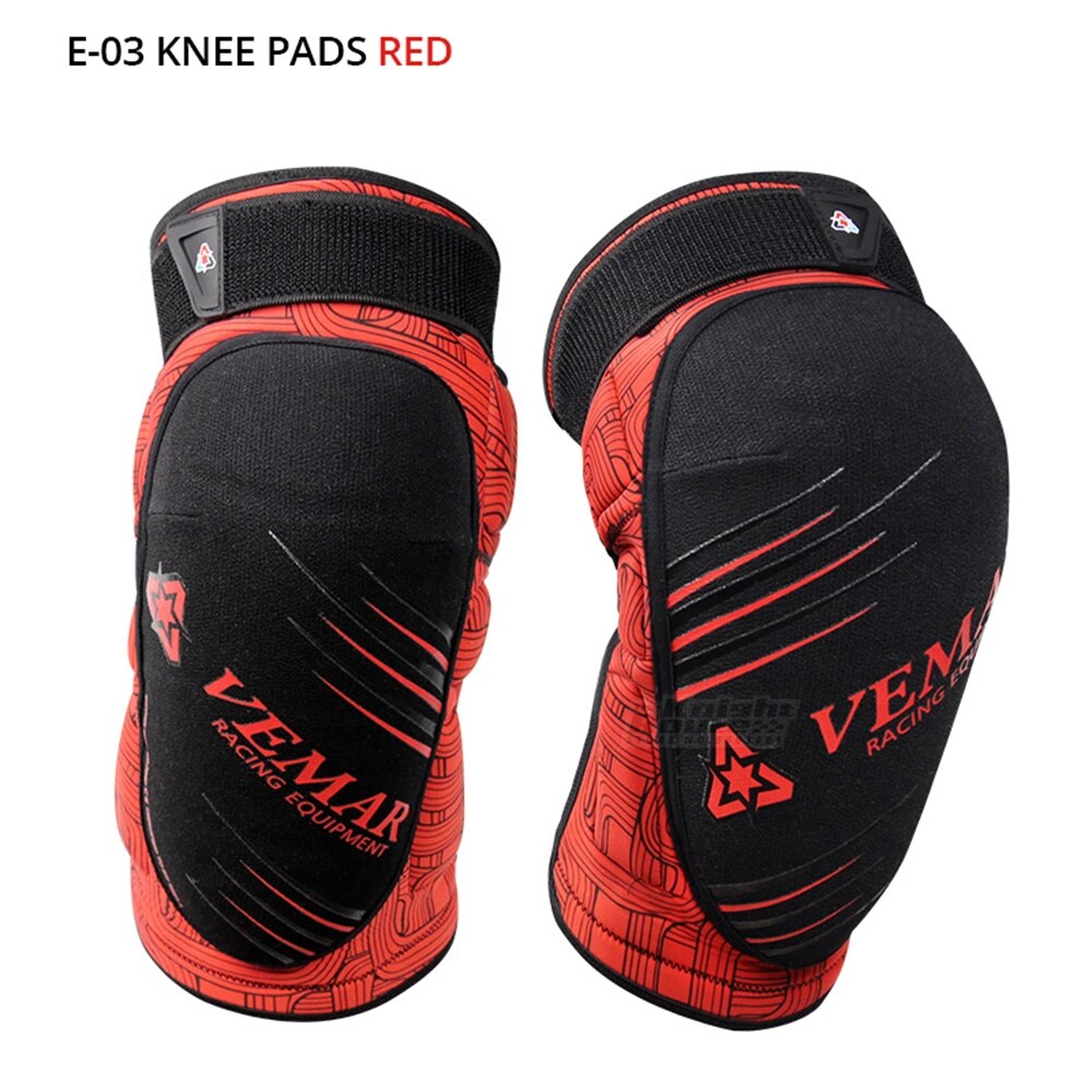 Rodilleras rojas para motocicleta, equipo de protección para las cuatro estaciones, para Motocross: E-03 Red