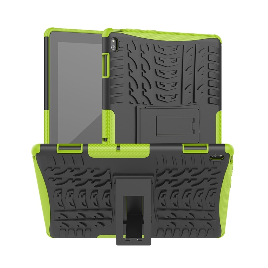 Stoßfest Rügestochen Für Lenovo Tab E10 fallen 10,1 zoll TB-X104F TB X104F fallen TPU + PC hybrid rügestochen Stehen Tablette abdeckung + Stift: Grün