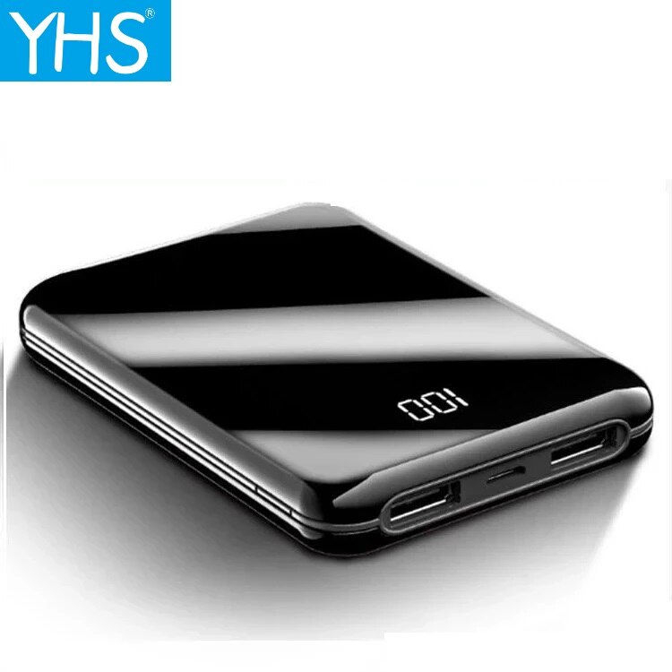 30000 mah powerbank mit mini-spiegelbildschirm 6 digitalanzeige 8 x tragbarer handyakku, ultradünne powerbank für iphone 5