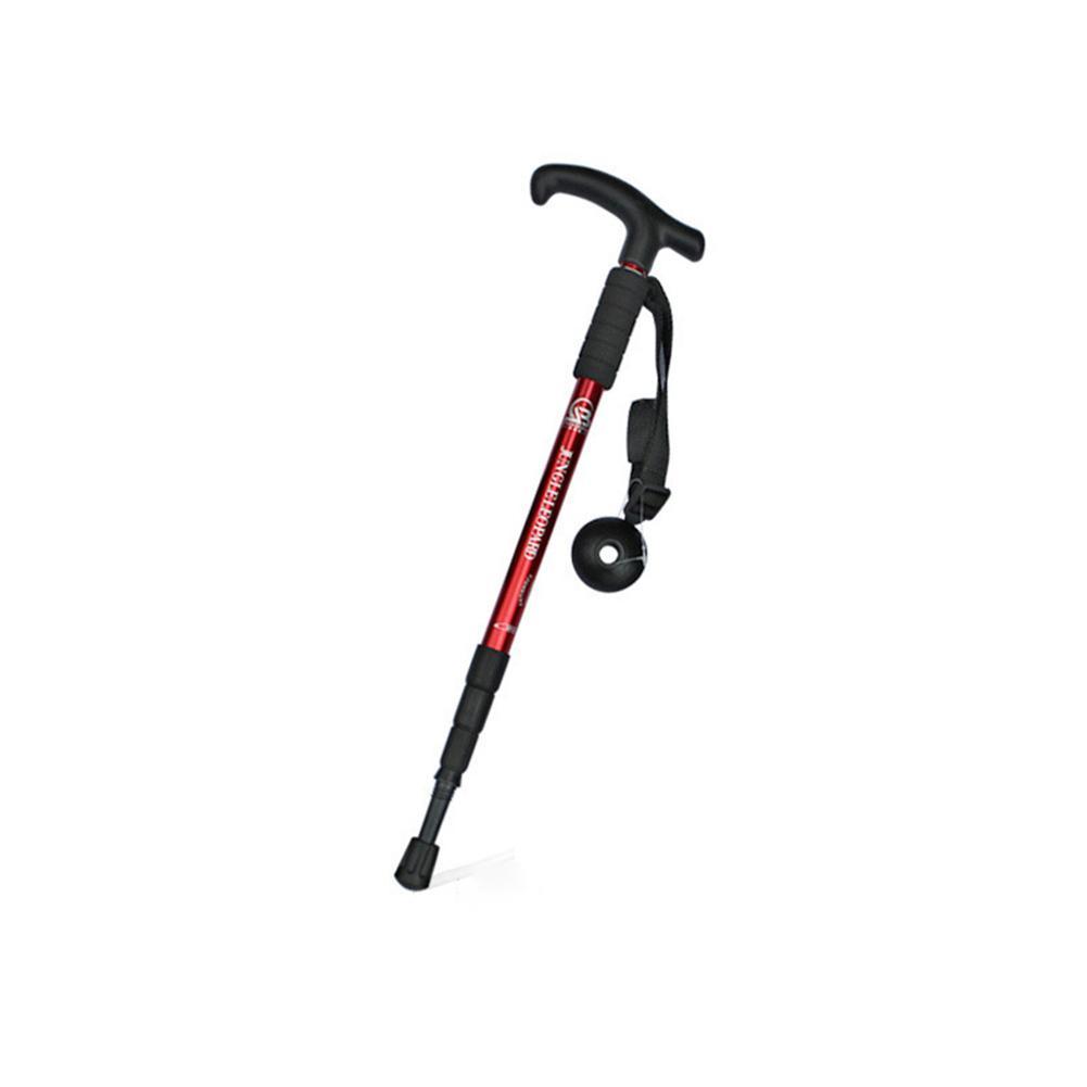 Anti-chok nordic walking sticks teleskopiske vandrestave ultralette vandrestokke med gummispidsbeskyttere: Rød