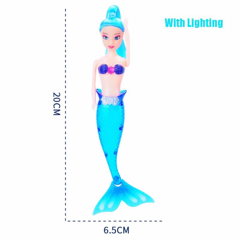 Farbe Zufällig Wasserdichte LED Licht Schwimmen Meerjungfrau Puppe Art Mädchen Spielzeug Schlecht Schwimmen Schwimmbad