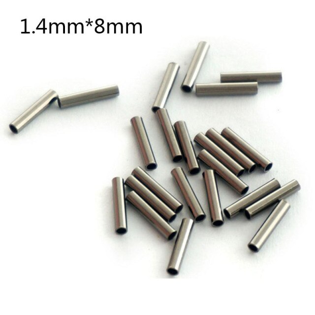 100 stks/set Visgerei Haak Lijn Koperen Buis Grips Klem Crimp Mouwen Vissen Gereedschap: 1 4x8mm