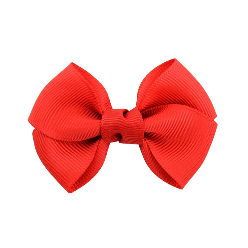 Solide Lint Strik Haarspeld voor Meisjes Kinderen Bowknots Haar Clips Vrouwen Haarspelden Haar Accessoires Baby Haarspelden Decoraties: 12 Red