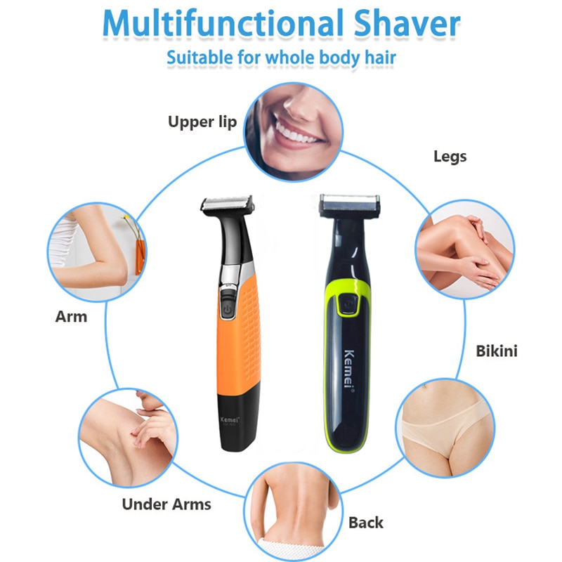 Kemei Elektrisch Scheerapparaat Voor Mannen Scheerapparaat Baard Trimer Multifunctionele Scheerapparaat Grooming Scheren Machine Waterdicht Razor Trimmer