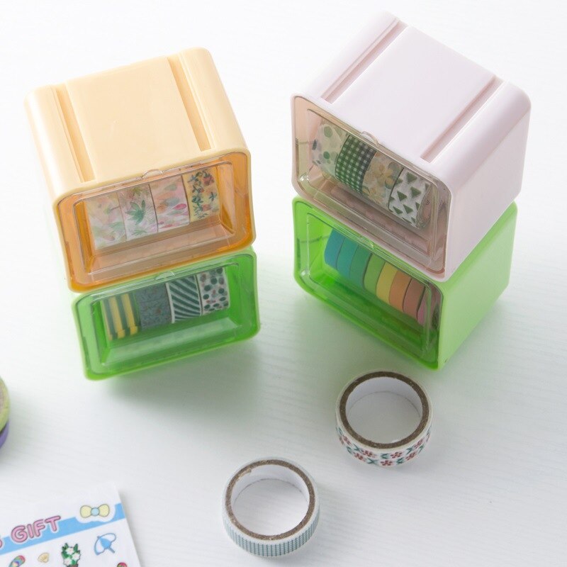 1 pc japanska pappersvaror maskeringstejp box washi tejp förvaringsorganisator skrivbords tejphållare gör-det-själv-verktyg kontorsmaterial