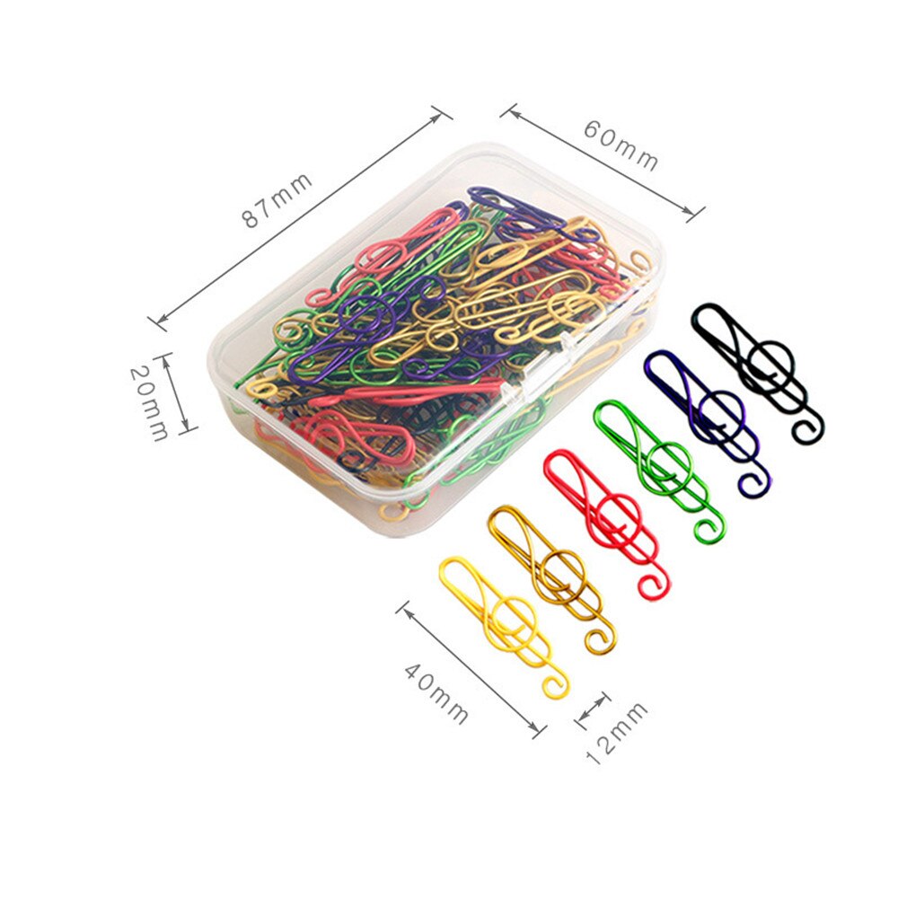 50 stücke Bindemittel Clips Bunte Papier Clips, Musical Notation Geformt, Notenschlüssel bilden Büroklammern Lesezeichen Für Schule Büro Liefert