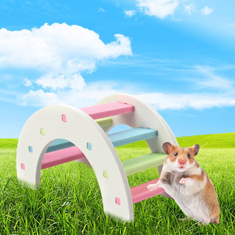 Hamster Kleurrijke Ladder Speelgoed Voor Kleine Dieren Klimmen Hout Rainbow Bridge Speelgoed Accessoires Hamster Dierbenodigdheden