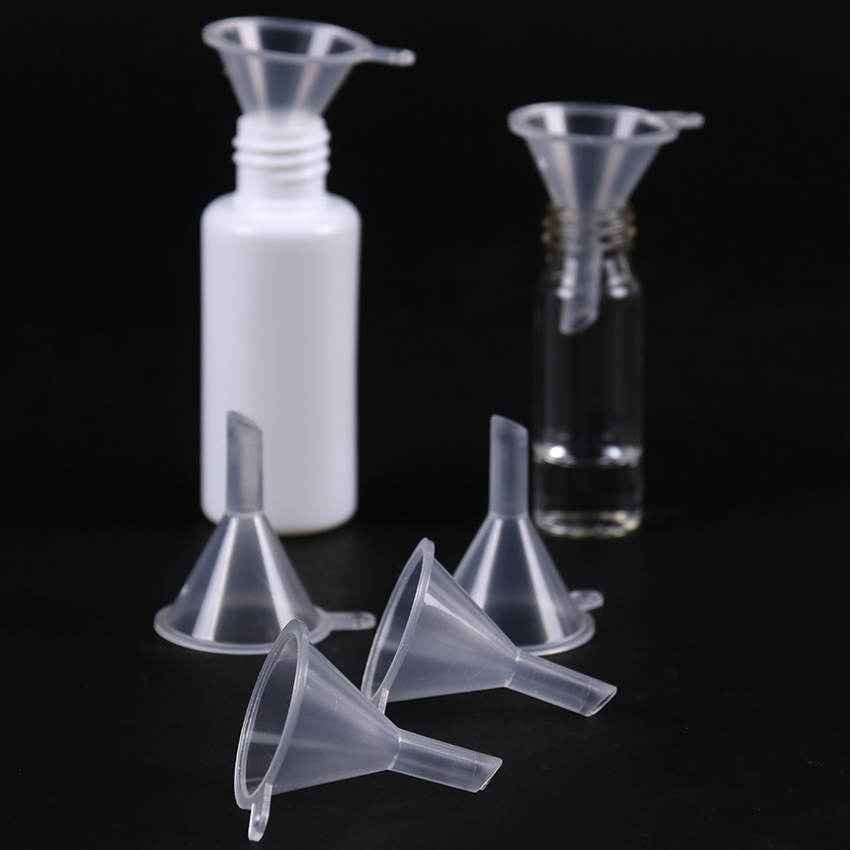 10 stk. lille plasttragt mini flydende olietragte labs specialværktøj skoleelever eksperimentel praksis forsyninger
