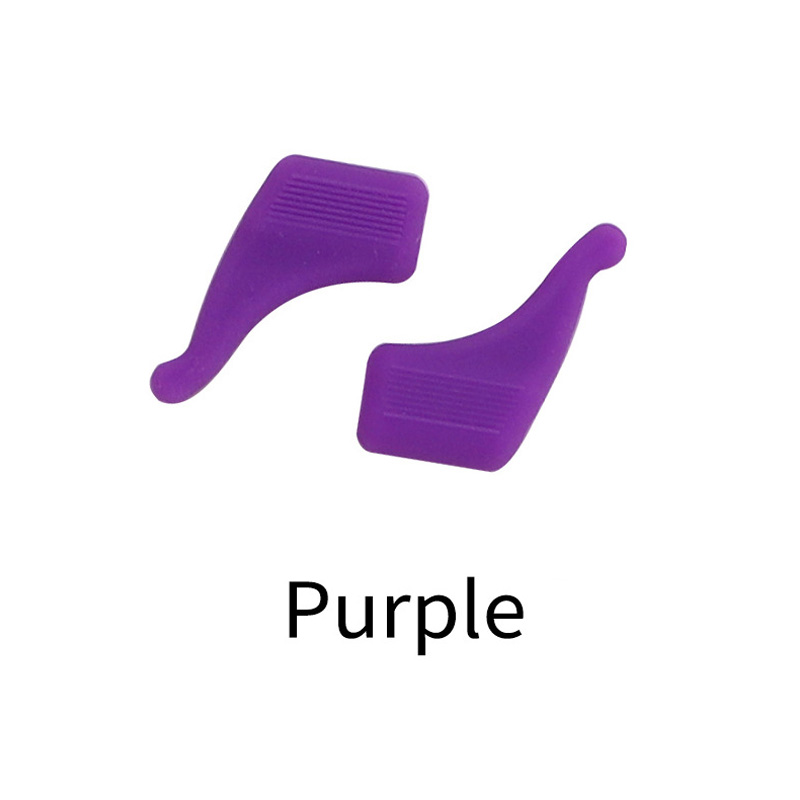 Anti Slip Silicone Glasses Ear Hooks For Kids And Adults Round Grips Eyeglasses Sports Temple Tips Soft Ear Hook: Purple