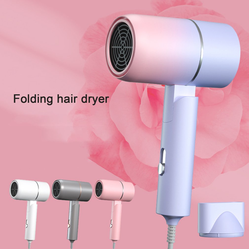 Hair Dryer Salon Folding Ionic Dry Hair Blow Dryer With Diffuser &amp; Concentrator Powerful Fast Drying Hairdryer