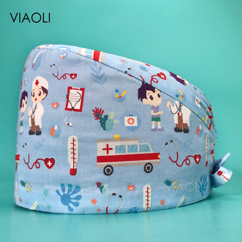 Casquette de travail en coton pour femmes, accessoire de soins infirmiers, réutilisable, anti-poussière de laboratoire: 22153