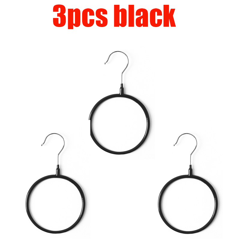 Suporte de chales com gancho para lenço, organizador de lenços e cachecol, rack de armazenamento antiderrapante para guarda-roupa doméstica. peças: 3pcs-black