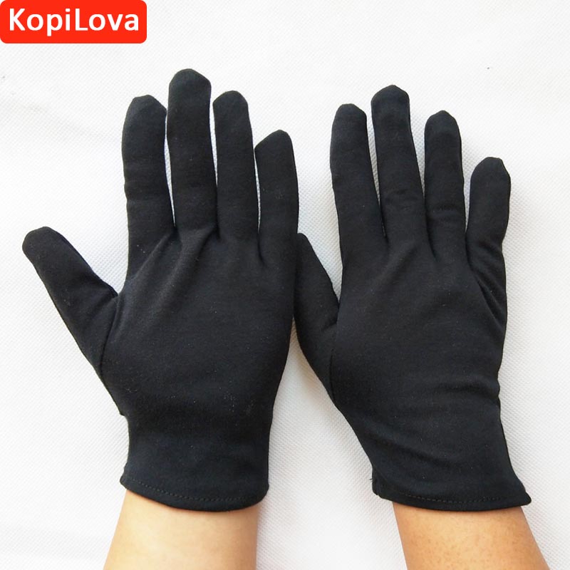 KopiLova 12 pairs Dunne Zwart Katoen Etiquette Receptie Parade Optredens Handschoenen Werkhandschoenen Veiligheid Handschoenen