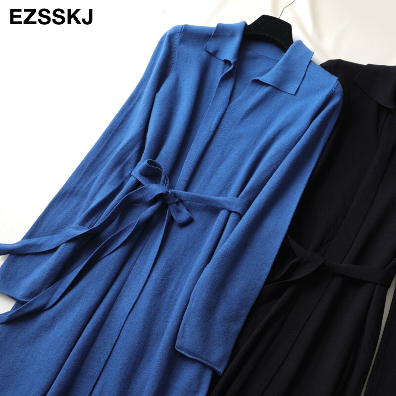 Herfst Winter Maix Trui Jurk Elegante Gebreide Jurk Vrouwen Losse Oversized Lange Jurk Vrouwelijke Vierkante Kraag Trui Jurk