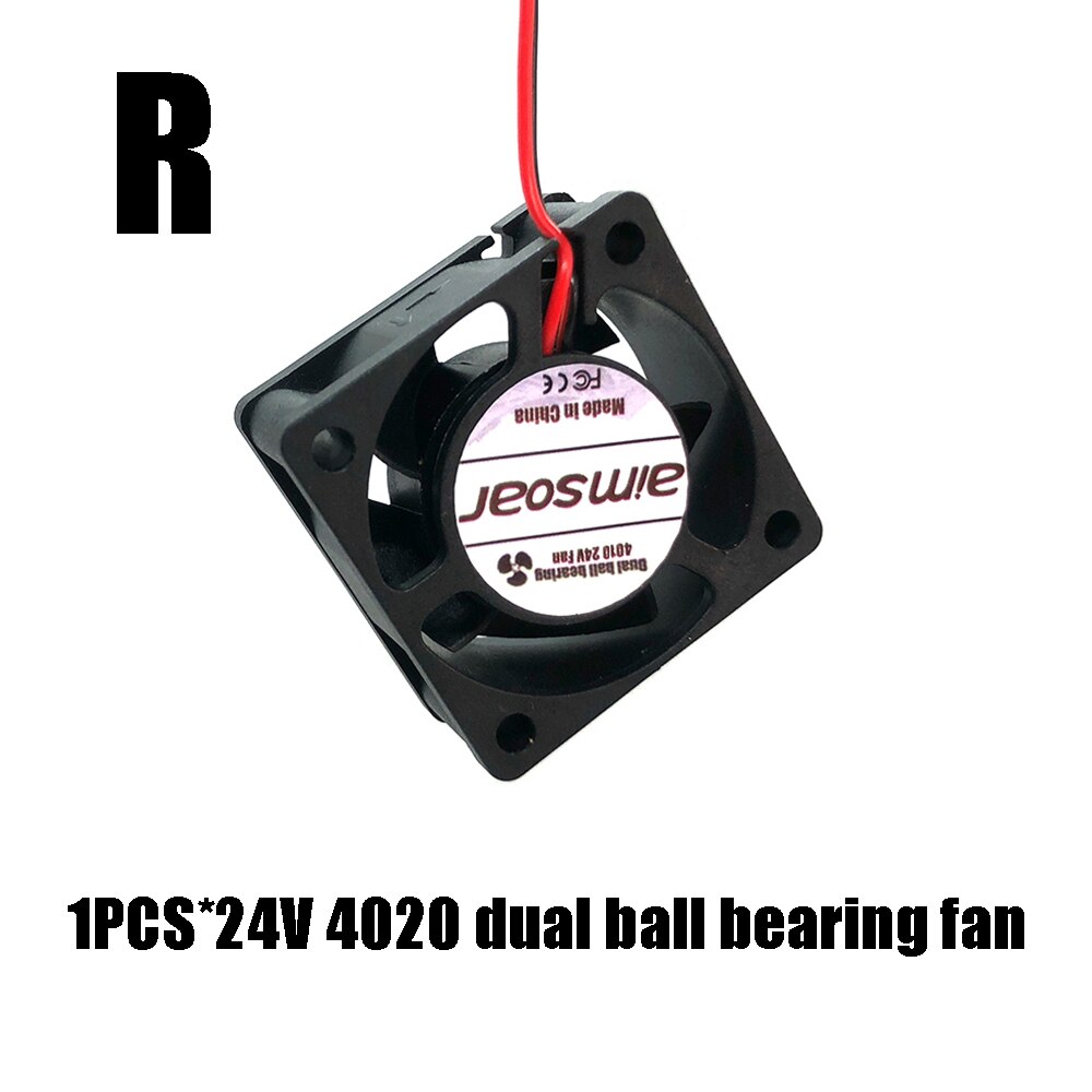 3010/4010/4020/5015/6015mm oil/hydraulic/dual ball bearing fan 12v/24v cooler cooling fan blower 2 Pin For Creality ender3 cr10: R.4020 Dual ball 24V