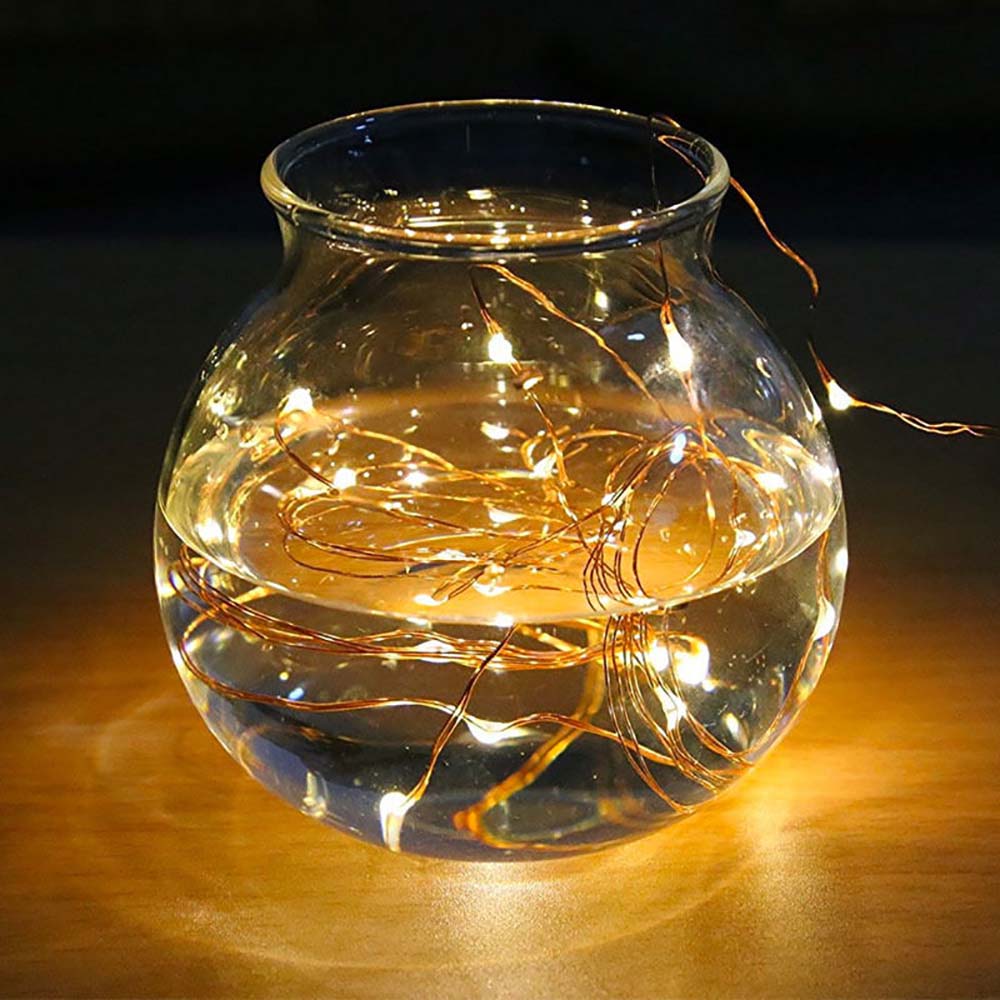 Led Strings light 2M 20LED String battery Lights LED Transparent Copper Wire for Party Christmas Wedding Decoration