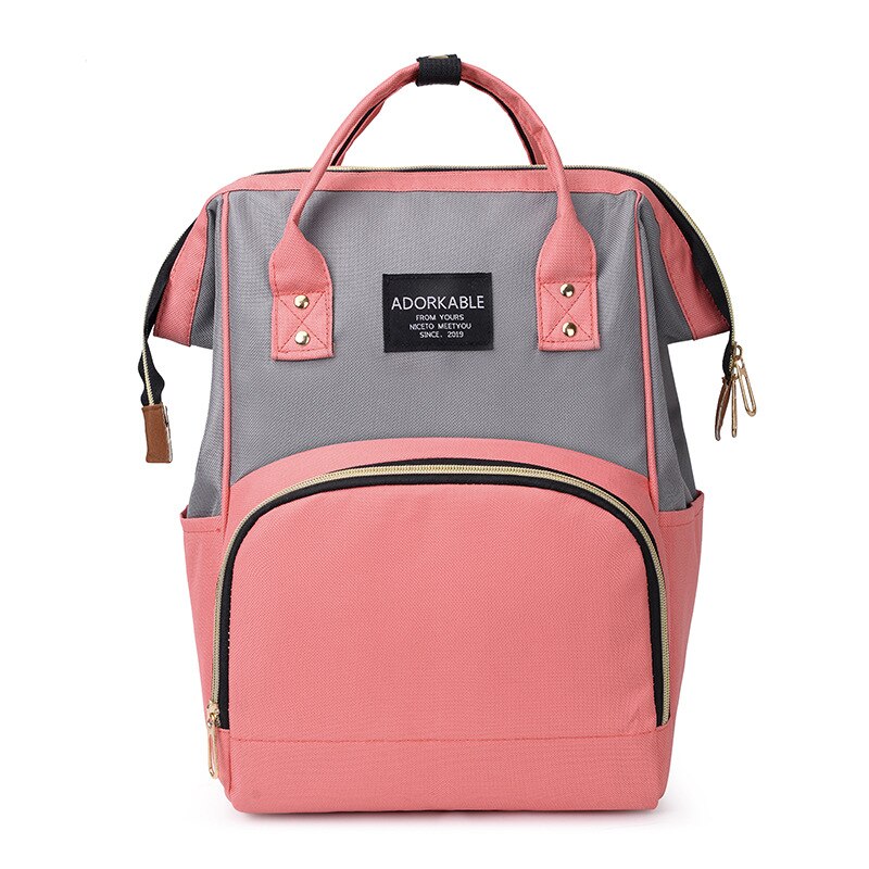 Rugzak Mode Koreaanse Stijl Luiertas Multifunctionele Grote Capaciteit Tas Mother 'S Bag Zuigfles: Powder Ash