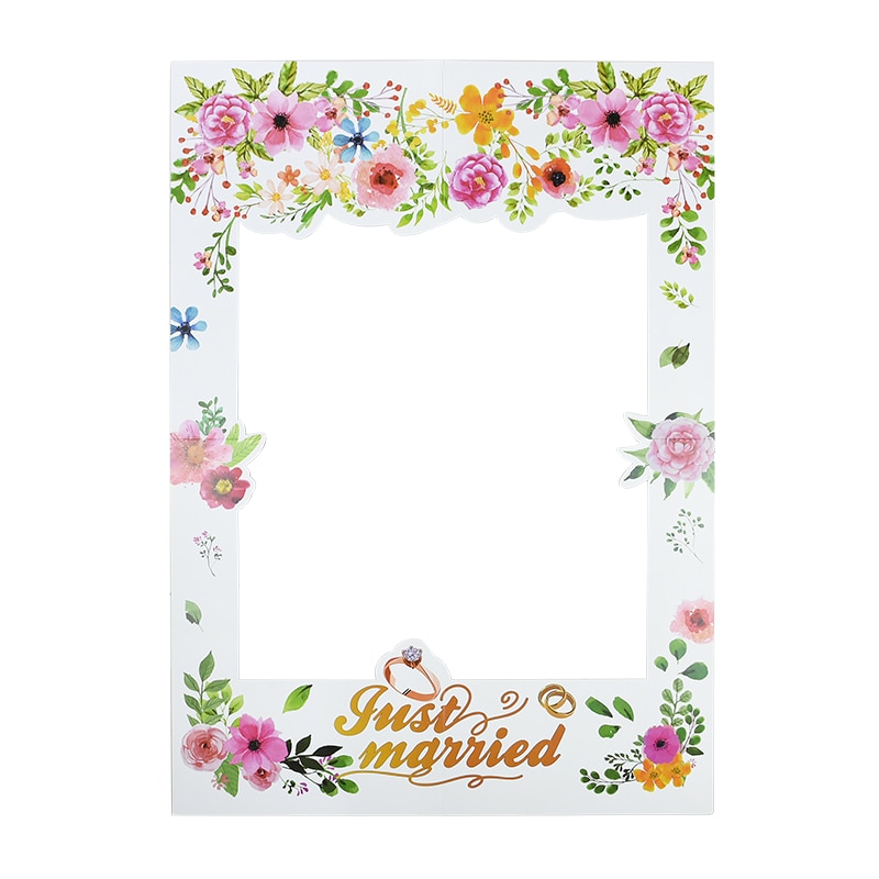 Marco de fotos para el día de la boda, flor blanca para despedida de soltera, accesorios de fotografía, decoración para despedida de soltera, Photobooth