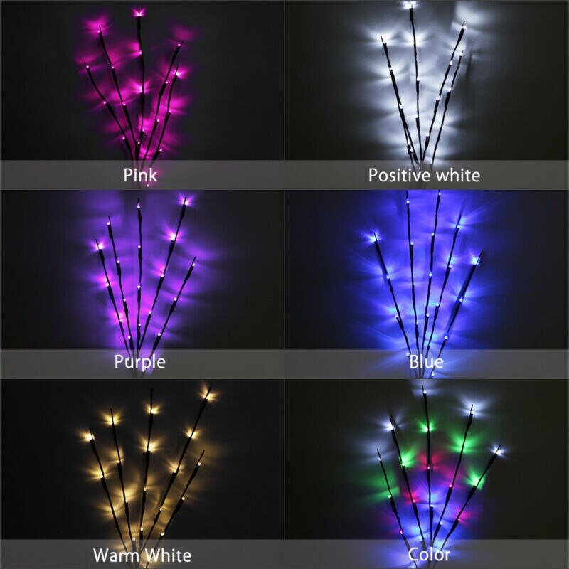 Nyeste led pil kunstige planter gren lampe blomsterlys 20 pærer hjemme julefest haveindretning