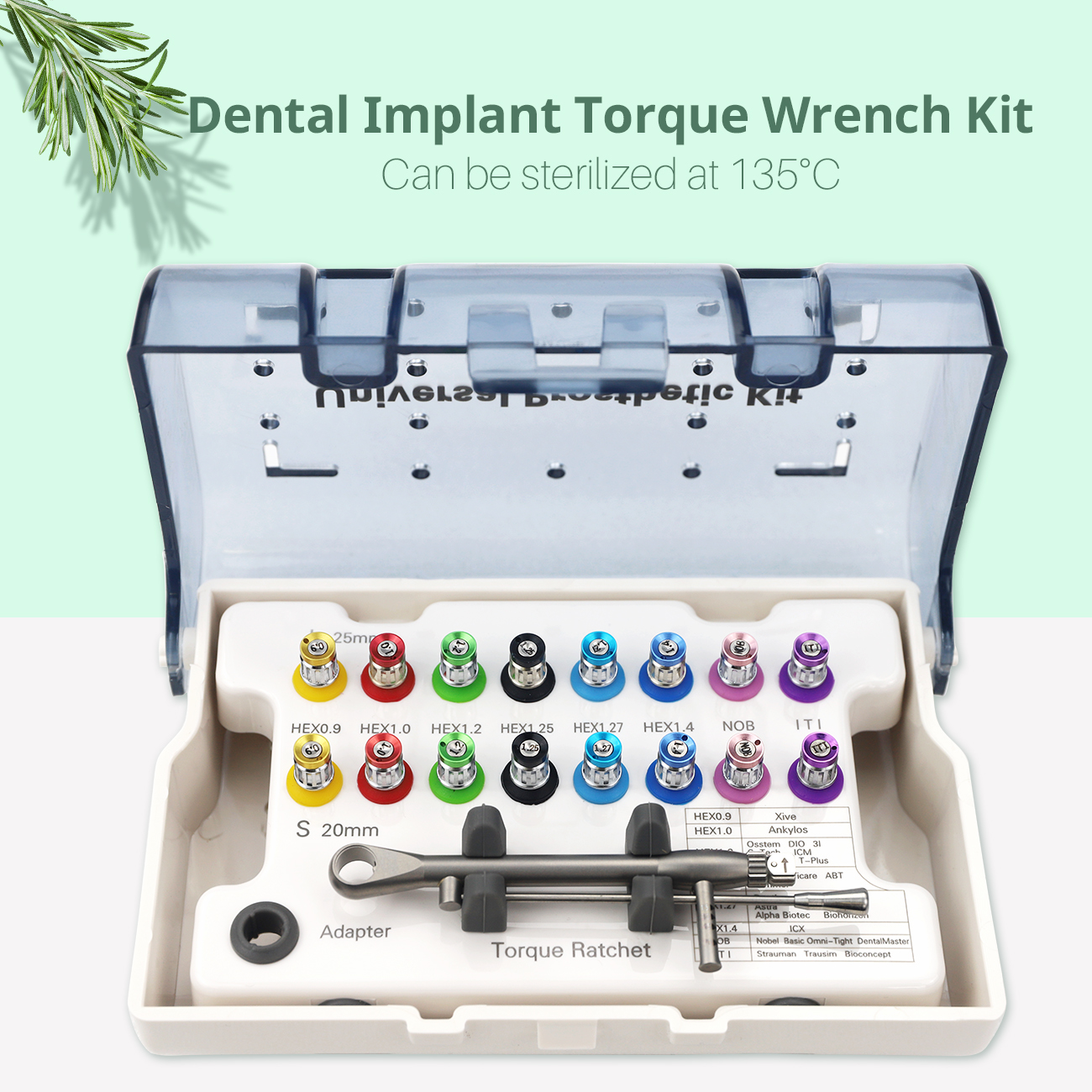 1Pc Dental Universal Implant Torque Screwdrivers Wrench Dental Implant Restoration Tool Kit 10-70NCM