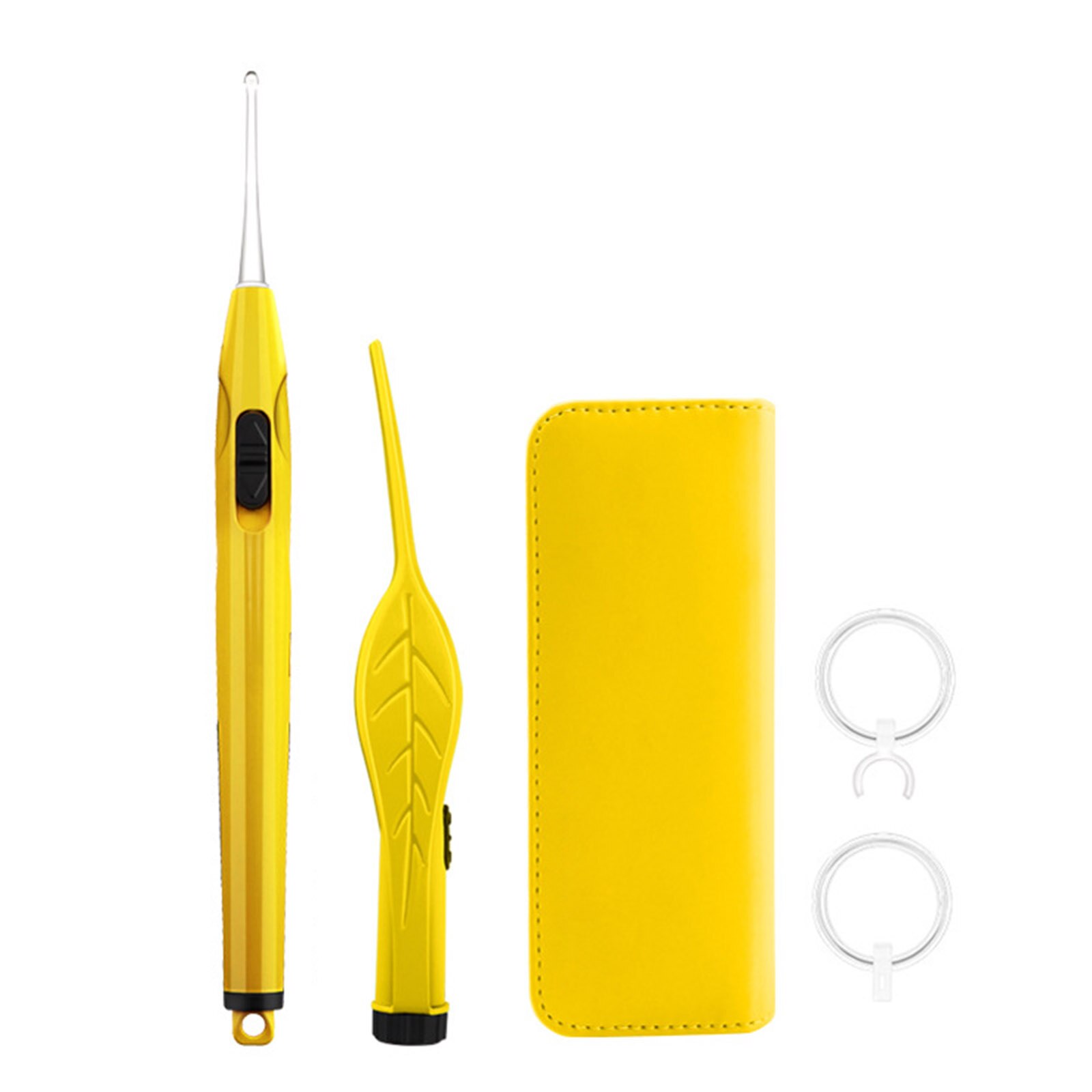 Ear Wax Removal Tools Met Licht &amp; Vergrootglas Visuele Earpick Cleaning Kit Voor Kids &amp; Volwassenen Oor Lepel Set voor Oor Zorg: Yellow