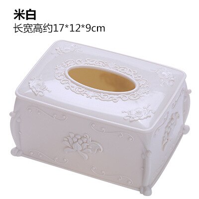 Cubierta de caja de pañuelos Adorable tallado flores forma de rectángulo soporte para caja de pañuelos cubierta para baño, dormitorio u oficina