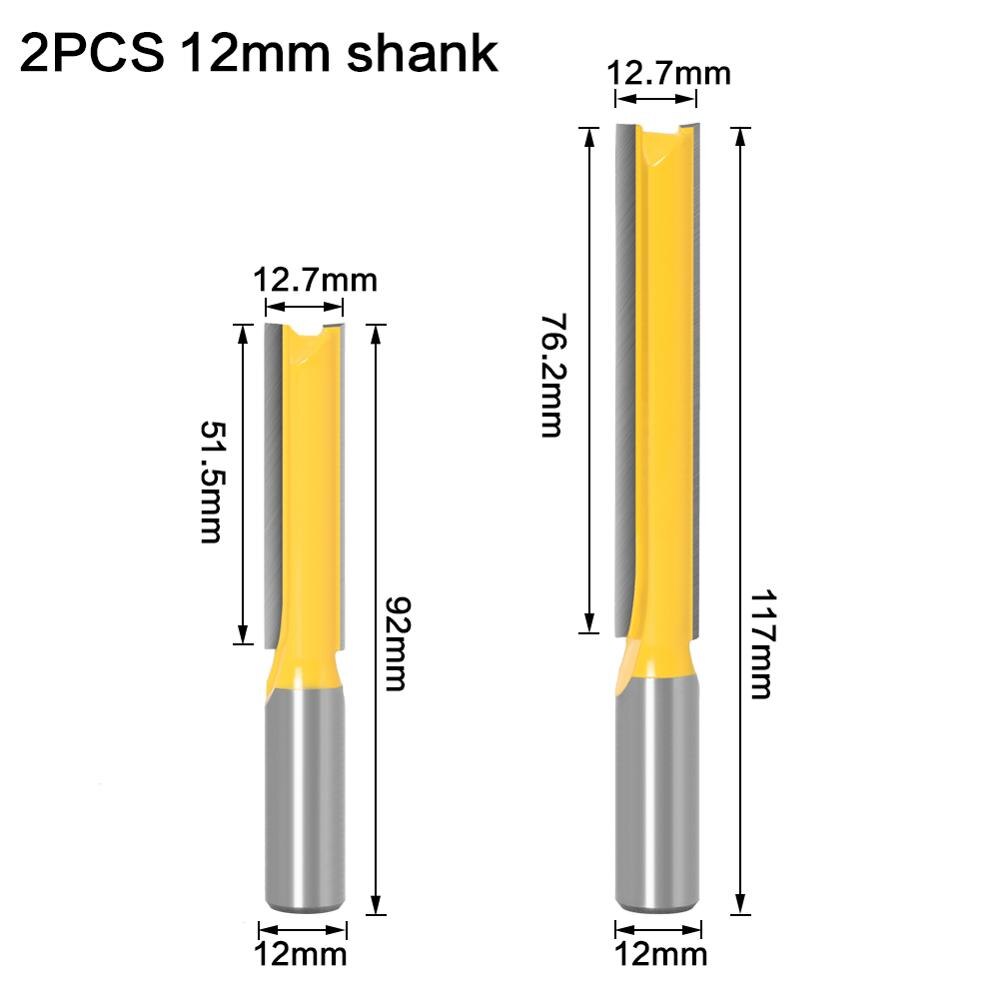 1 pc lige/dado overfræser bit 1/2 &quot; dia . x 2 &quot;  x 3 &quot;længde  - 1/2 &quot; 12mm skaft træbearbejdningsskærer træskæreværktøj