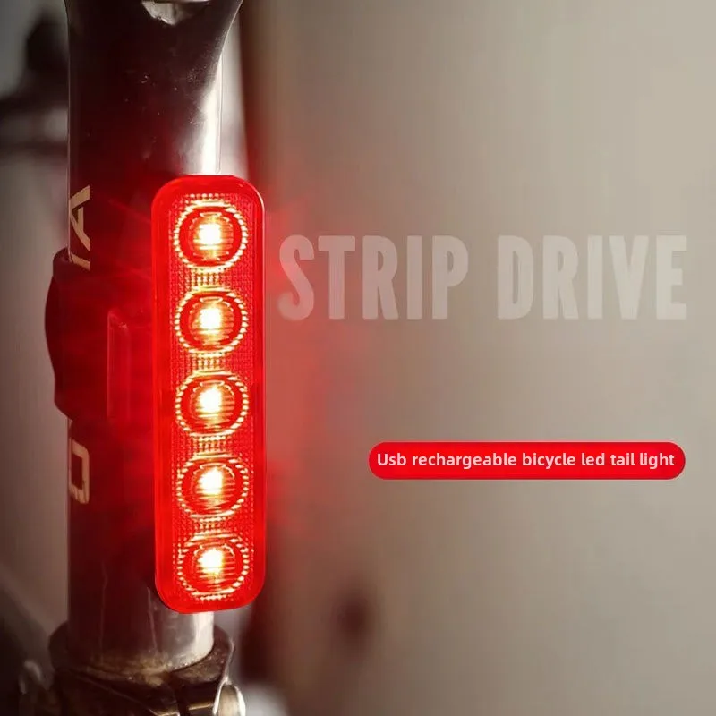 Fahrradrücklicht mit blinkfunktion, 5 leds, usb-aufladbar, ipx5 wasserdicht, mountainbike-rücklicht, fahrradzubehör