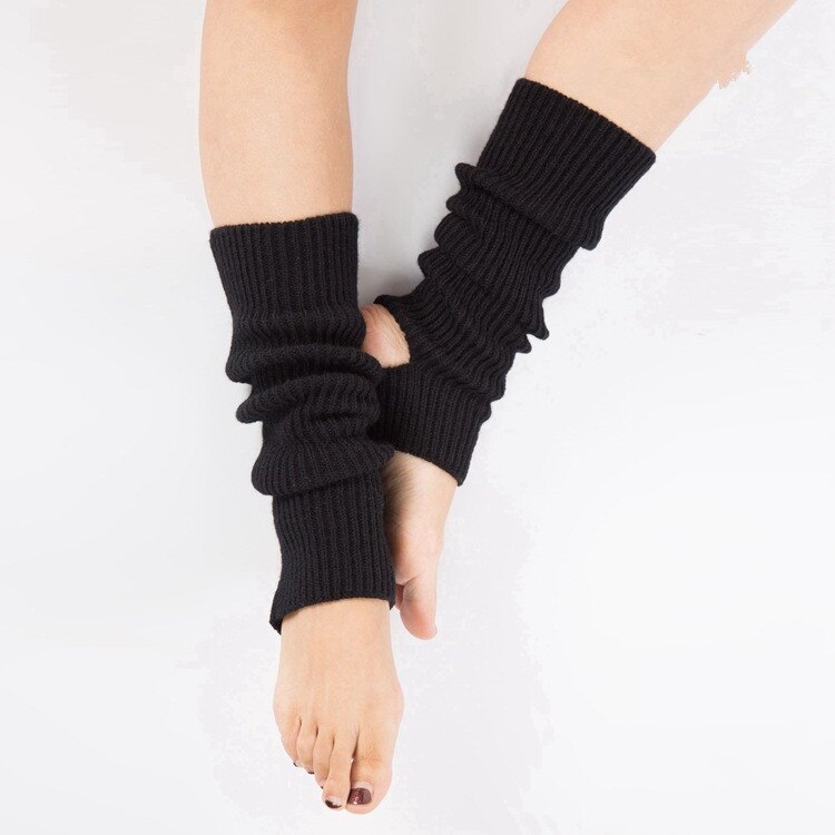 Kinderen Adult &#39;S Beenwarmers Gebreide Sport Beschermende Wol Ballet Benen Cover Yoga Latin Dance Voet Warm Lolita Sokken: black