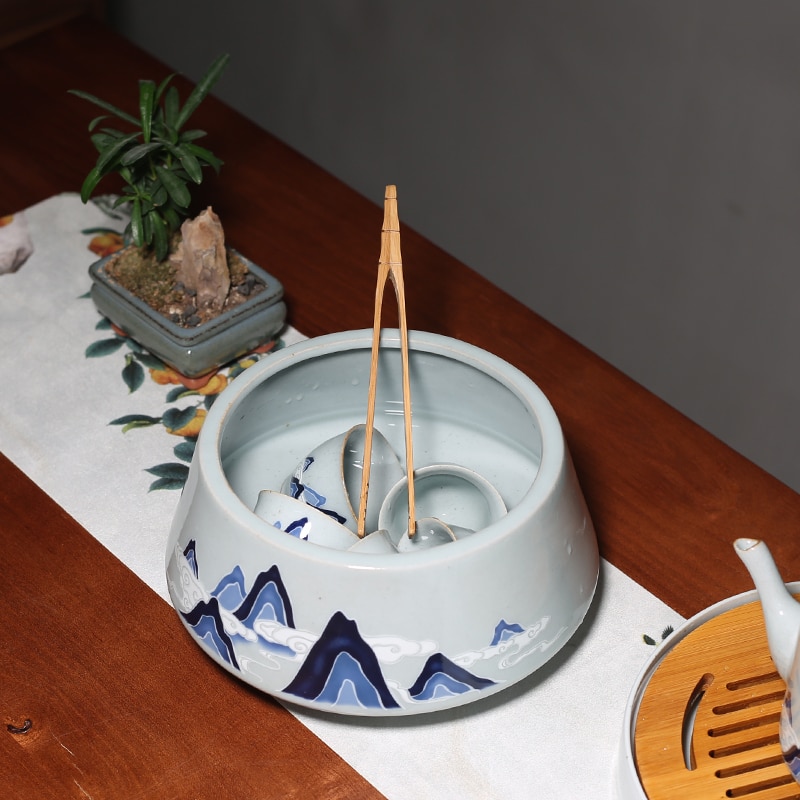 Pinny 1400ml retro vintage bjerge te vaske skåle kinesisk keramik kung fu te tilbehør pigmenteret te service