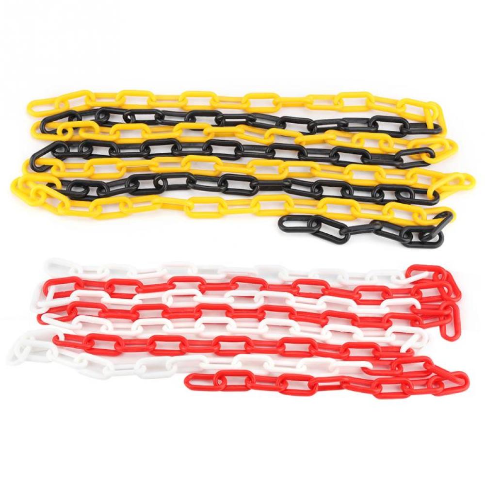 1pcs 5/10M Plastic Waarschuwingsketen Road Waarschuwing Blok Barrière Keten Verkeer Menigte Parking Controle 6/8/10MM Bescherming Accessoires