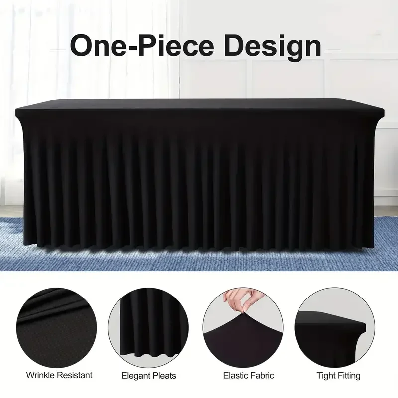 Tafelkleed Rok Rechthoek Tafels Rokken Polyester Hoes Tafelkleed voor 1,80 meter met rok Feest Bruiloften Decor