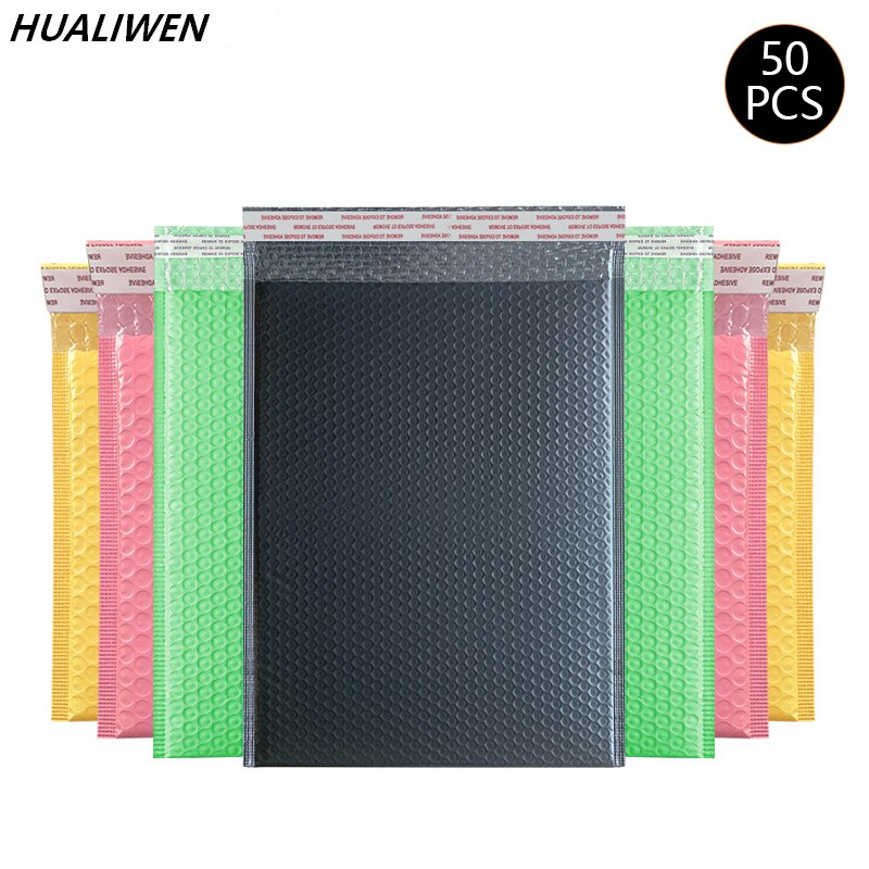 50pcs Pink Bubble Mailers Poly Bubble Mailer Self Seal Padded Envelopes Bags Colour Packaging Envelope Bags For Book